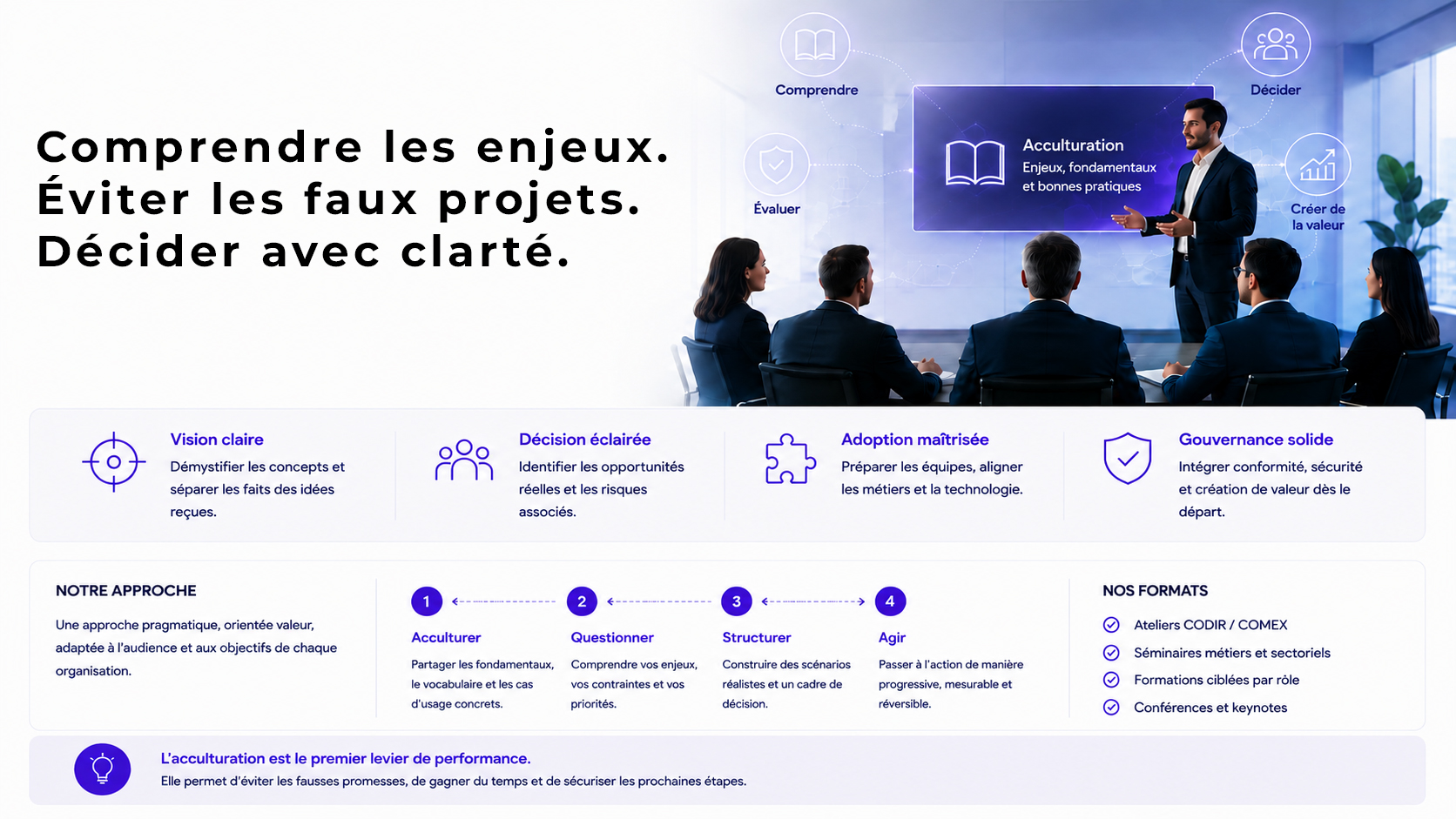 Acculturation des dirigeants et équipes à la Blockchain, l’IA et la Data