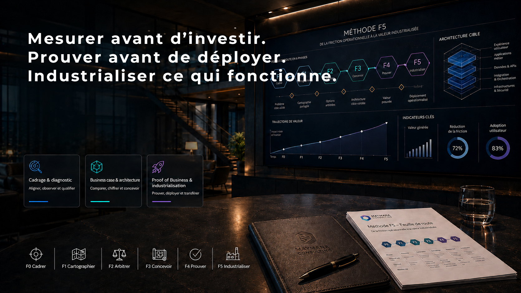 Méthode F5 de Maymana Consulting pour cadrer et industrialiser une transformation
